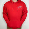 TAVERNSHACK - HOODIE ROUGE - COEUR - PRINT BLANC